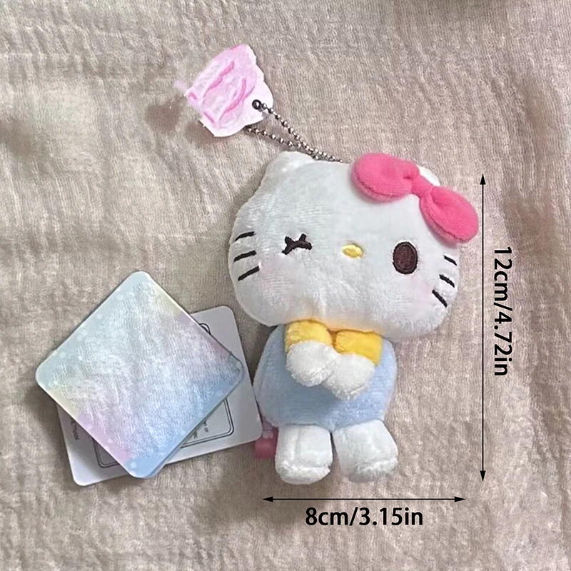 1 pz Sanrio Kawaii Hello Kitty peluche carino portachiavi Kt peluche bambola ciondolo regalo di compleanno accessori zaino