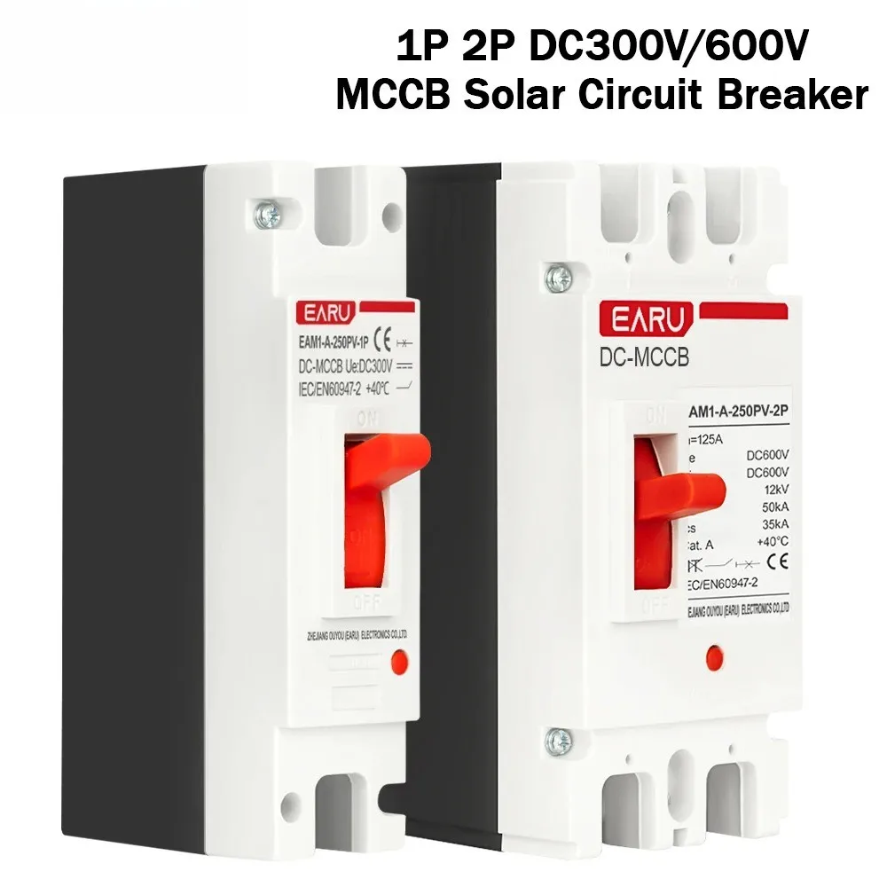 DC Solar Molded Case Circuit Breakers MCCB Overload Protection Switch Protector
