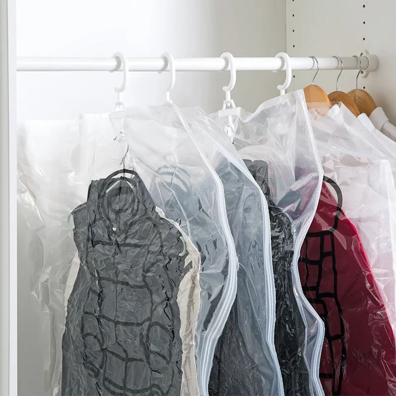 Compression Bag  Hanging Vacuum Storage Bag Seal Storage Clothing Bags for Suits, Dress Coats or Jackets, Closet Organizer