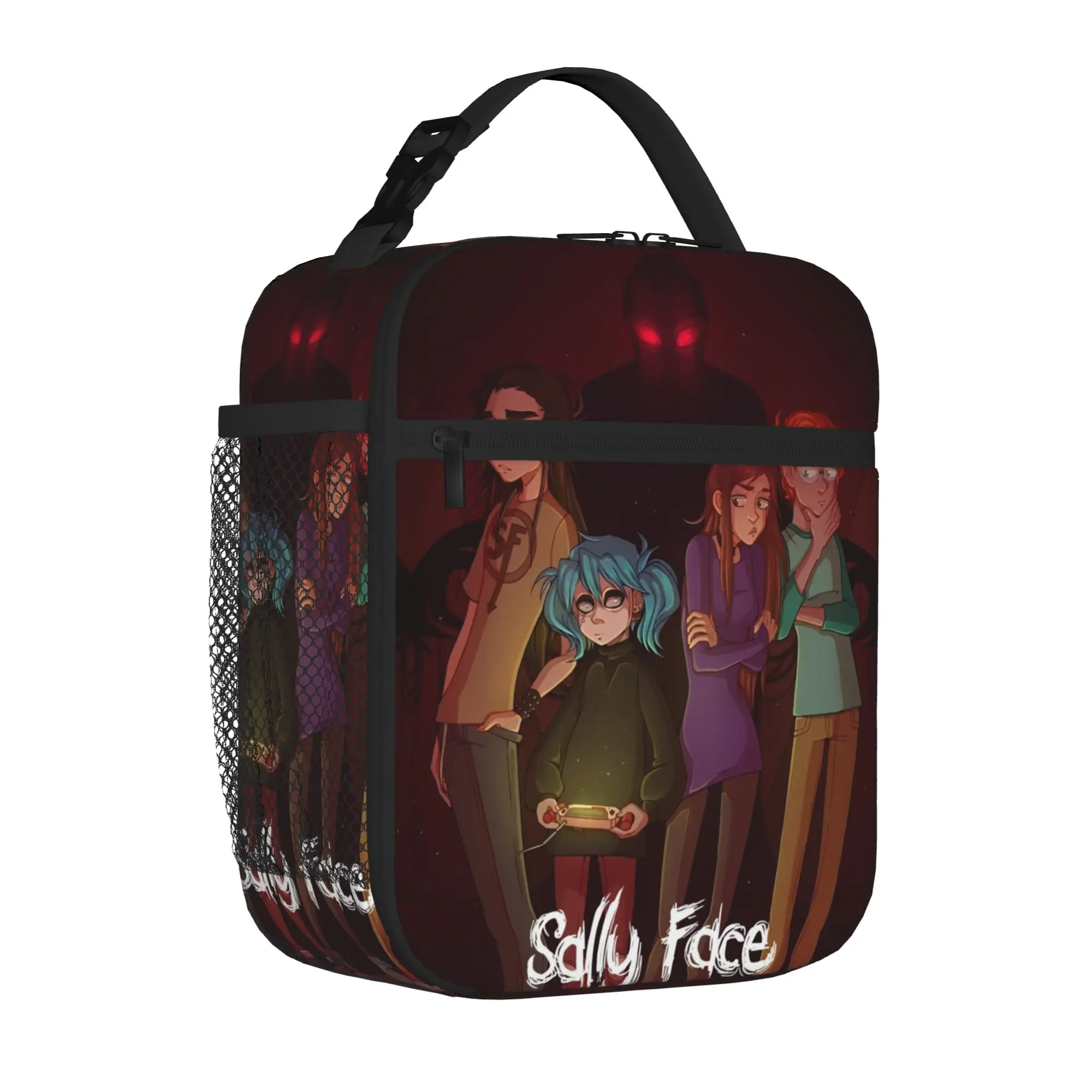 Sally Face Game Anime SF Tote Insulated Lunch Bag Horror Sal Fisher Carry Food Bags Leakproof Thermal Cooler Office Spacious