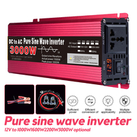 1000W 1600W 2200W 3000W Pure Sine Wave Inverter DC 12V to AC 220V Transformer Portable Power Bank Converter Solar Car Inverter