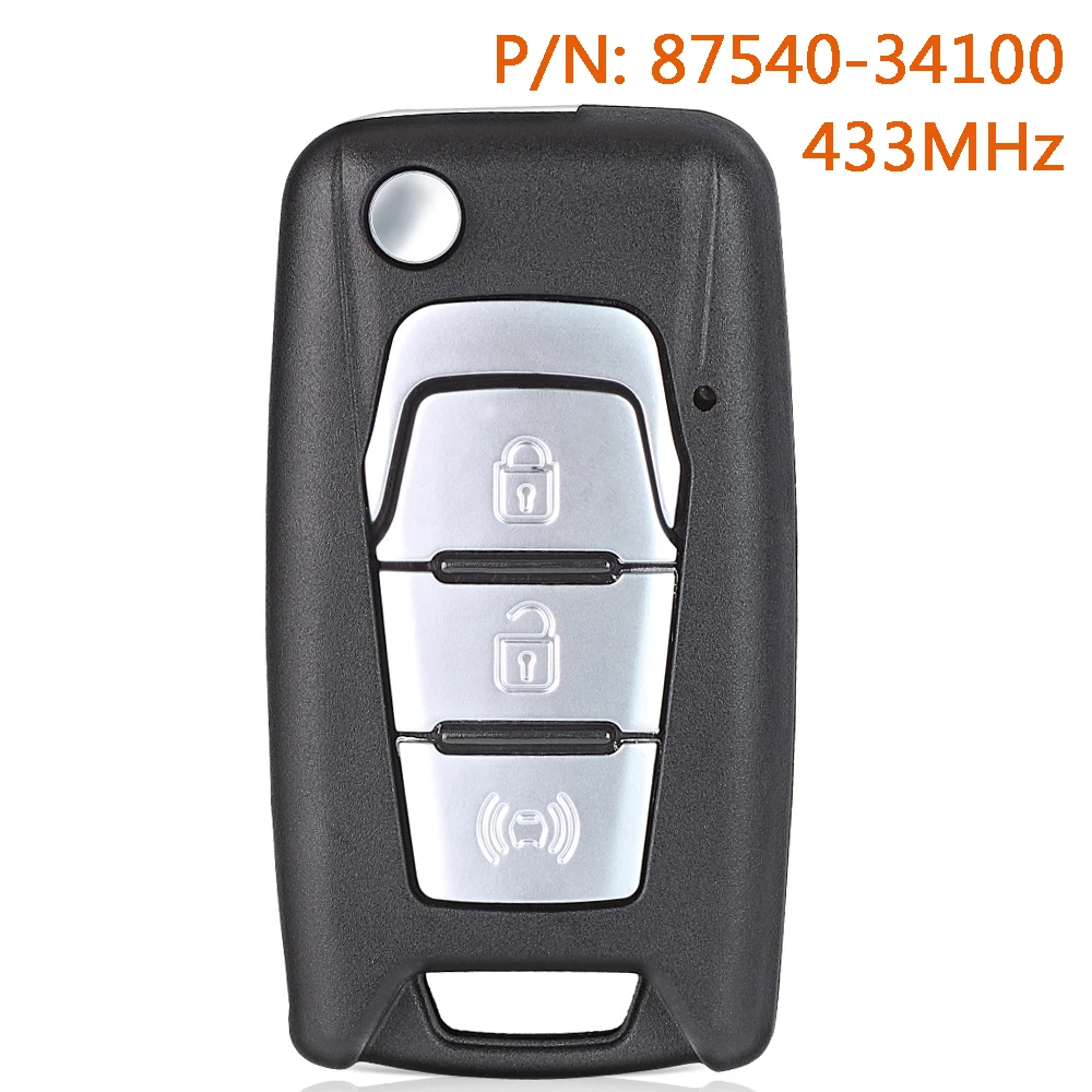 KEYECU P/N: 87540-34100 Fernbedienungsschlüssel für SsangYong Korando New Actyon C200 433MHz 4D70 Chip 3 Tasten