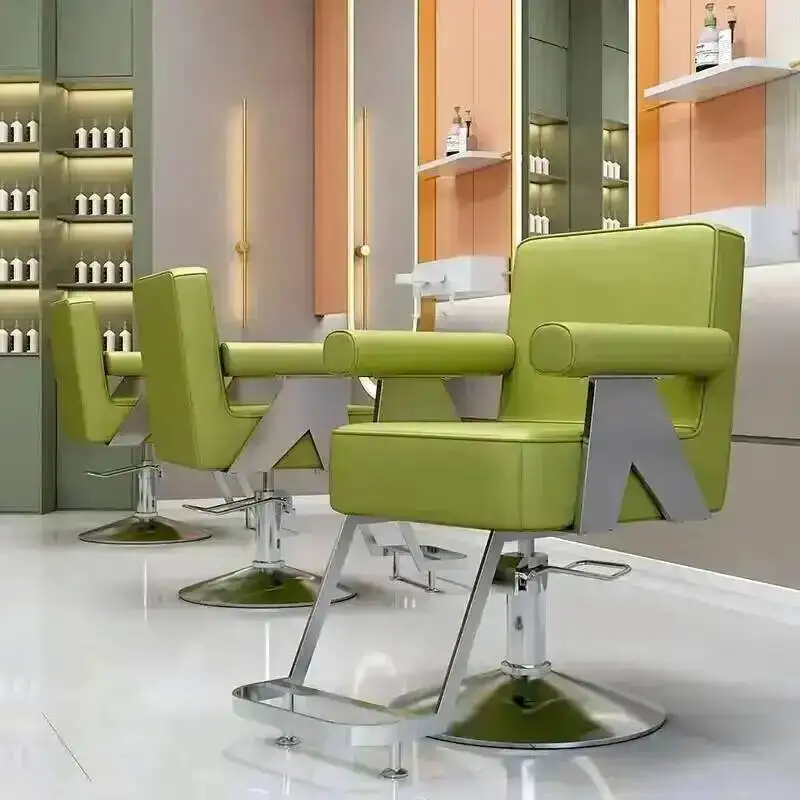 Chair Personalized Barber Beauty Professional Mat Square Fashionable Armrest Chair Swivel Advanced Cadeira Salon Furniture