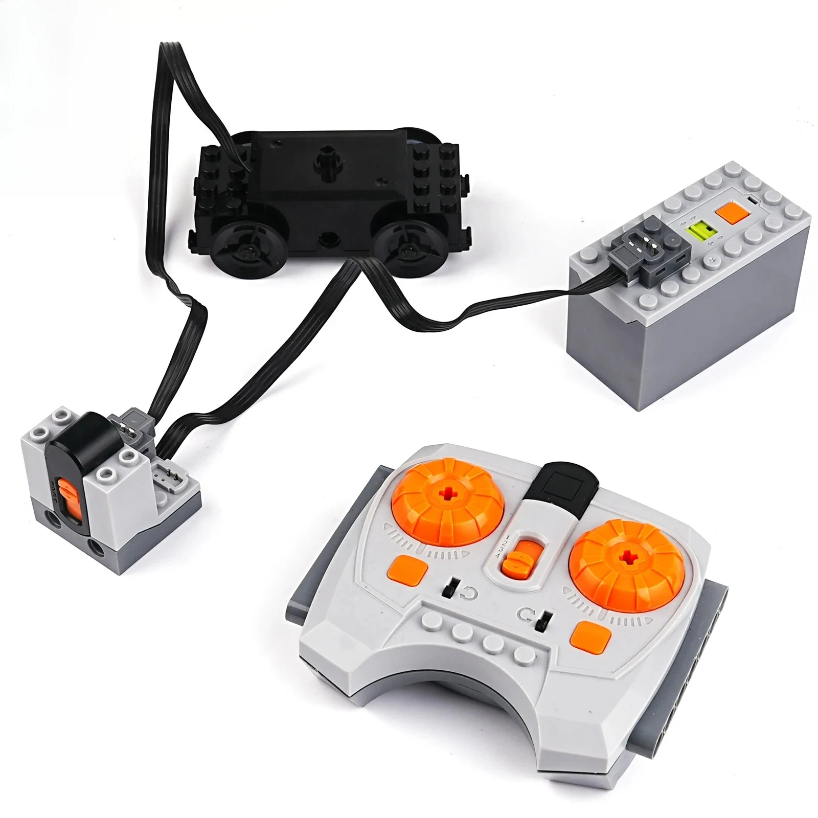 Juguetes de bricolaje técnico MOC 88002 funciones de potencia Kit de motor de tren con control remoto IR, Compatible con legoeds 10219/10254