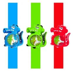 Cartoon Crocodile Toy Watch for Children Baby Study Time Bracelet Clock Boys Girls Kids Slap Watches Birthday Gift