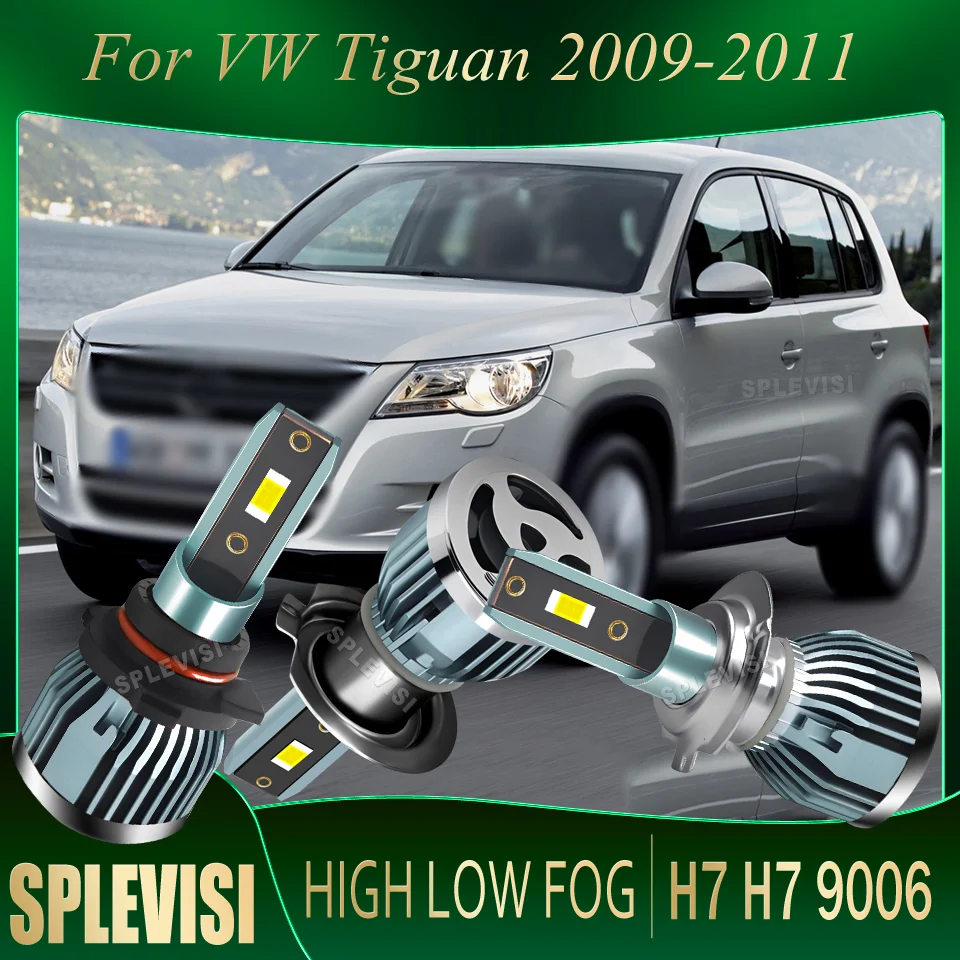 

10000LM Dustproof & Waterproof Easy Fit Night Driving Safety Headlight high low beam foglight LED For VW Tiguan 2009 2010 2011