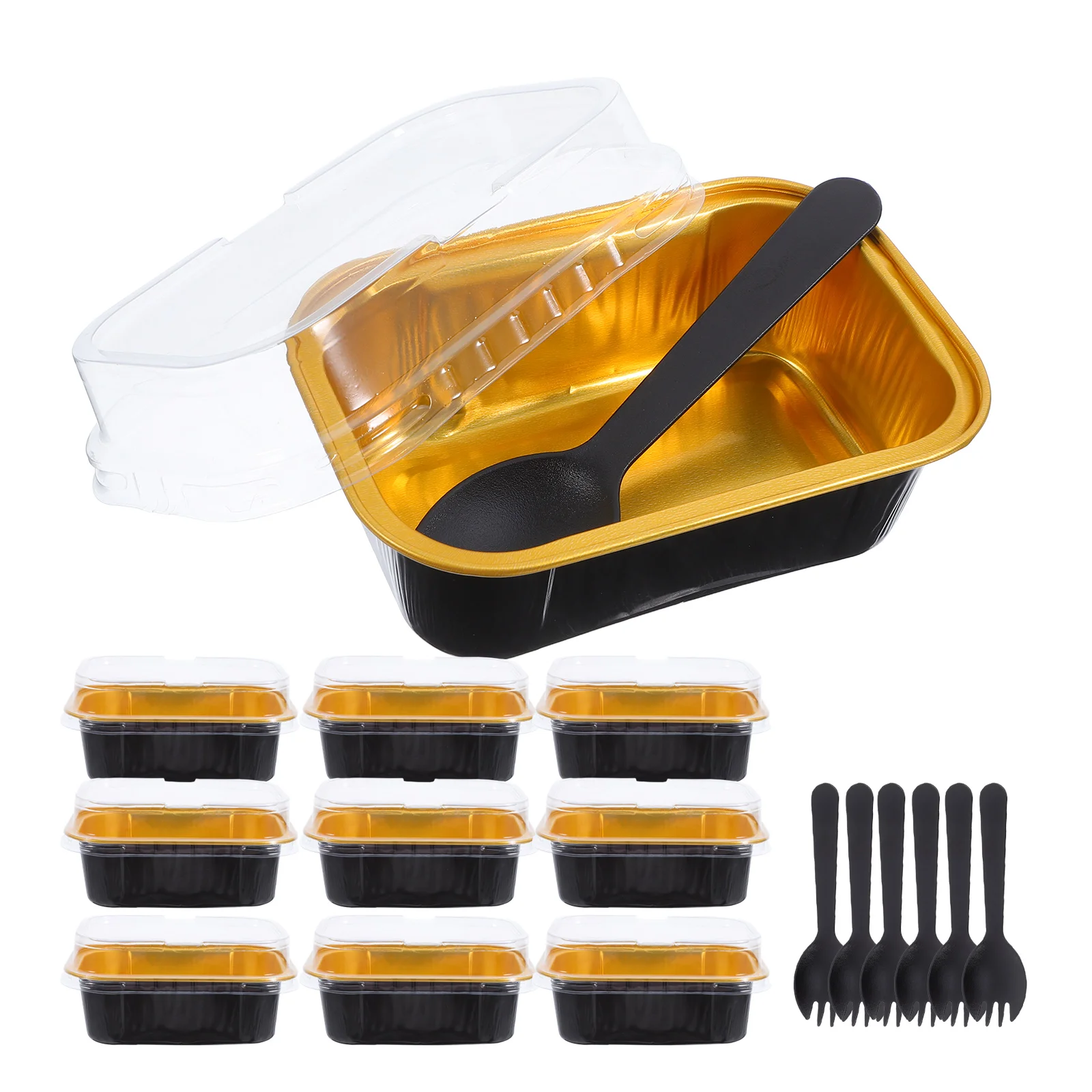

50 Sets: Aluminum Foil Bread Tray Cupcake Cases Bakery Boxes Loaf Pan Baking Pans Mold/cake with Lid