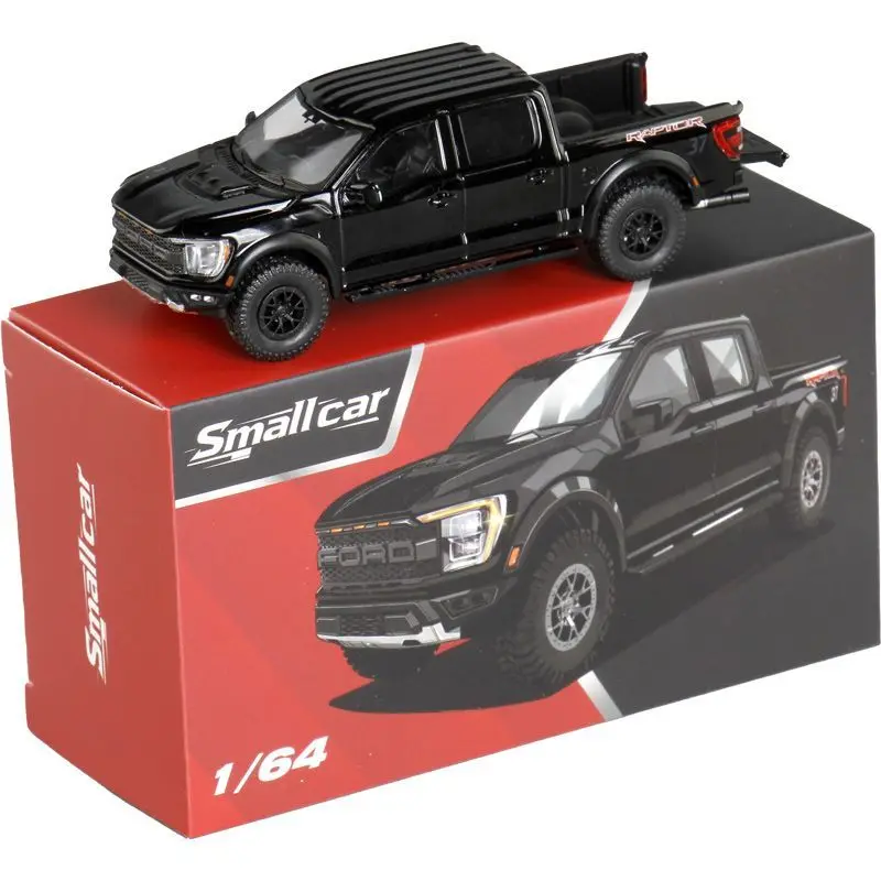 Smallcar 1:64 Raptor F-150 ممتص الصدمات الباب الخلفي قابل للفتح نموذج سيارة مصنوع من خليط معدني
