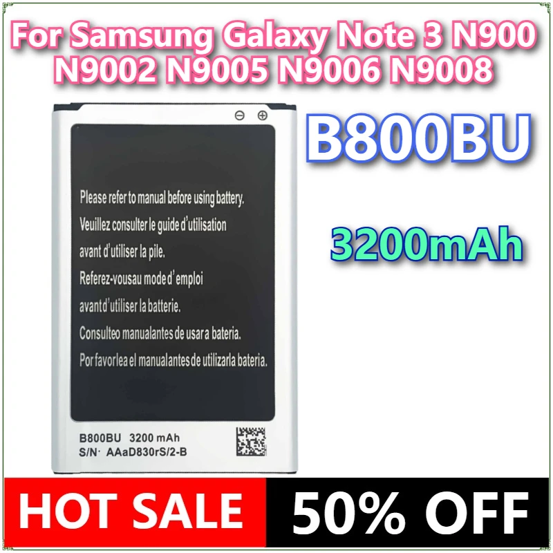 

Brand New B800BU 3200mAh Mobile PhoneBattery For Samsung Galaxy Note 3 N900 N9002 N9005 N9006 N9008 Replacement Battery B800BU