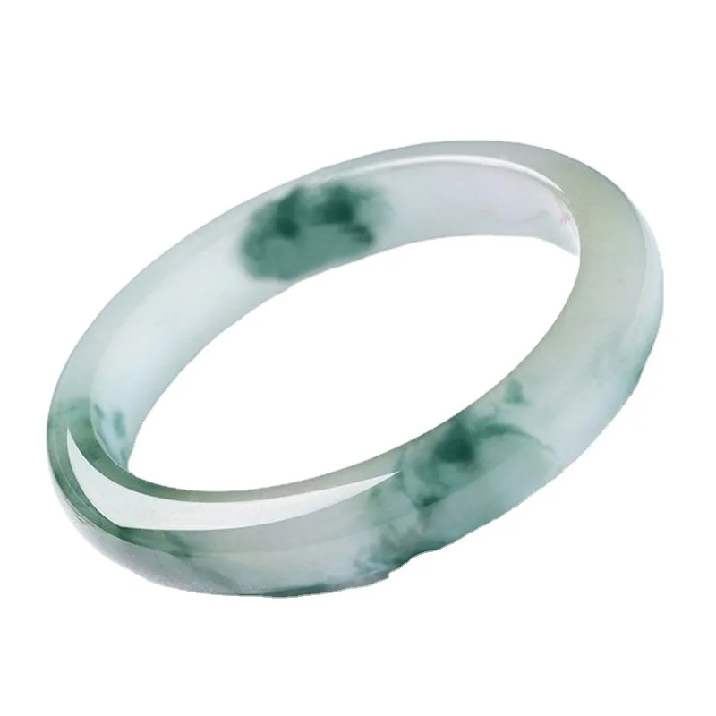 Floating Flower Jade Bracelet Women's Quartzite Jade Green Bracelet