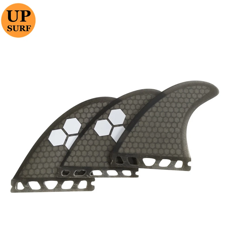 UPSURF Surfboard Fin FUTURE Fin Large 3 pcs/set Grey Color Fiberglass Honeycomb Single Tabs Fin