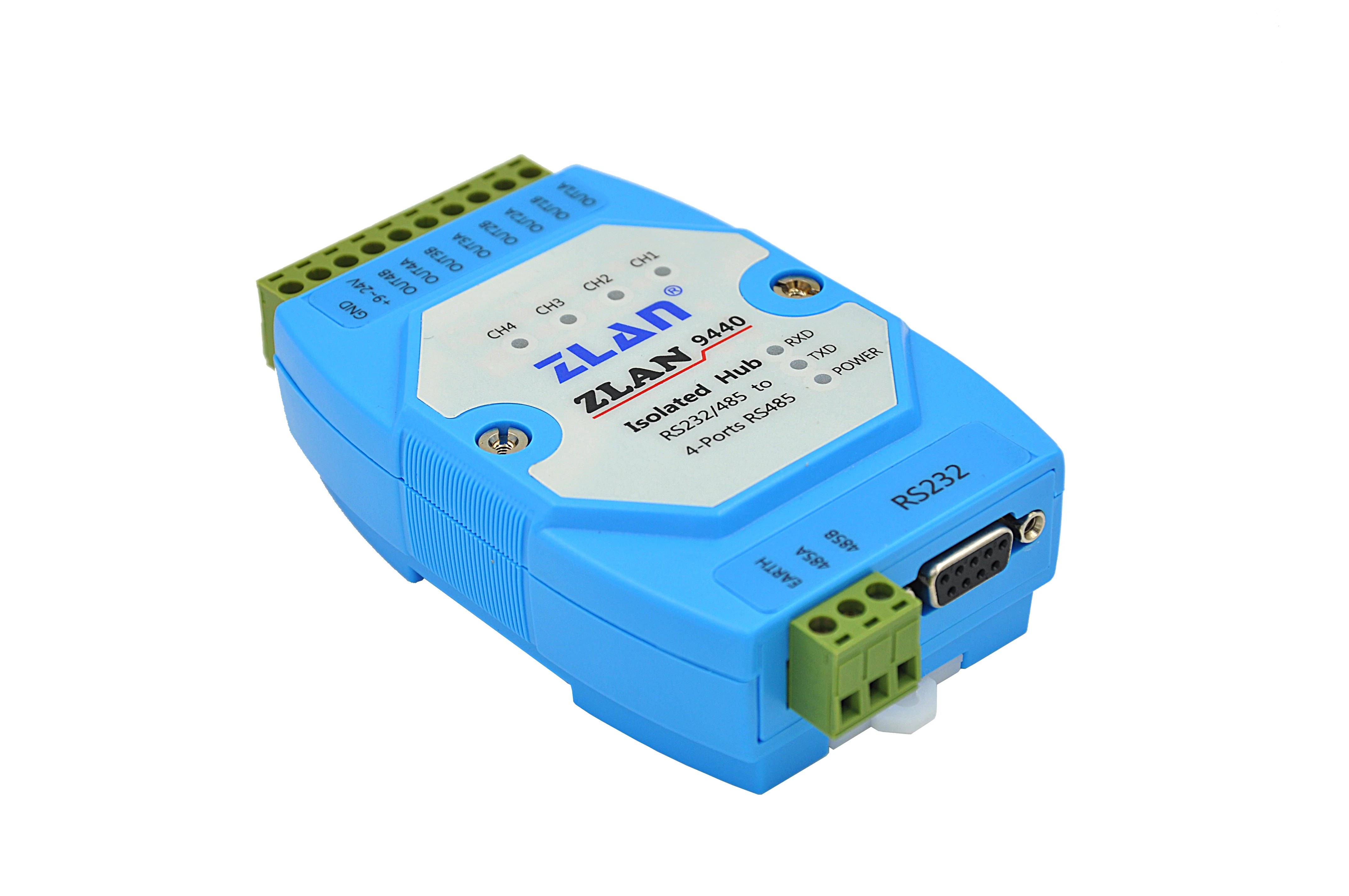 4 channels 485 hub RS232 to RS485 ports repeater signal broader concentrator ZLAN9440