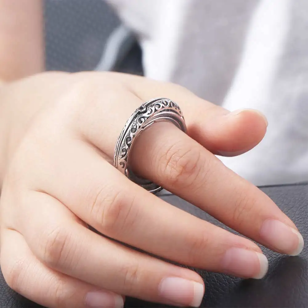 Retro Style Astronomical Ball Ring Universe Sphere Reversed Metamorphic Cosmic Ring Interesting Rotating Planet