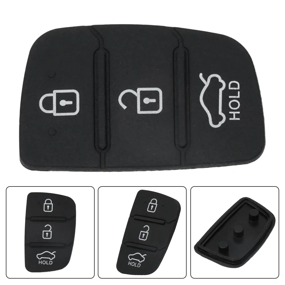 Rubber Pad Remote Key Cover Case 3 Button Fob Shell For Hyundai Creta I20 I40 Tucson Elantra IX35 IX45 Car Accessories