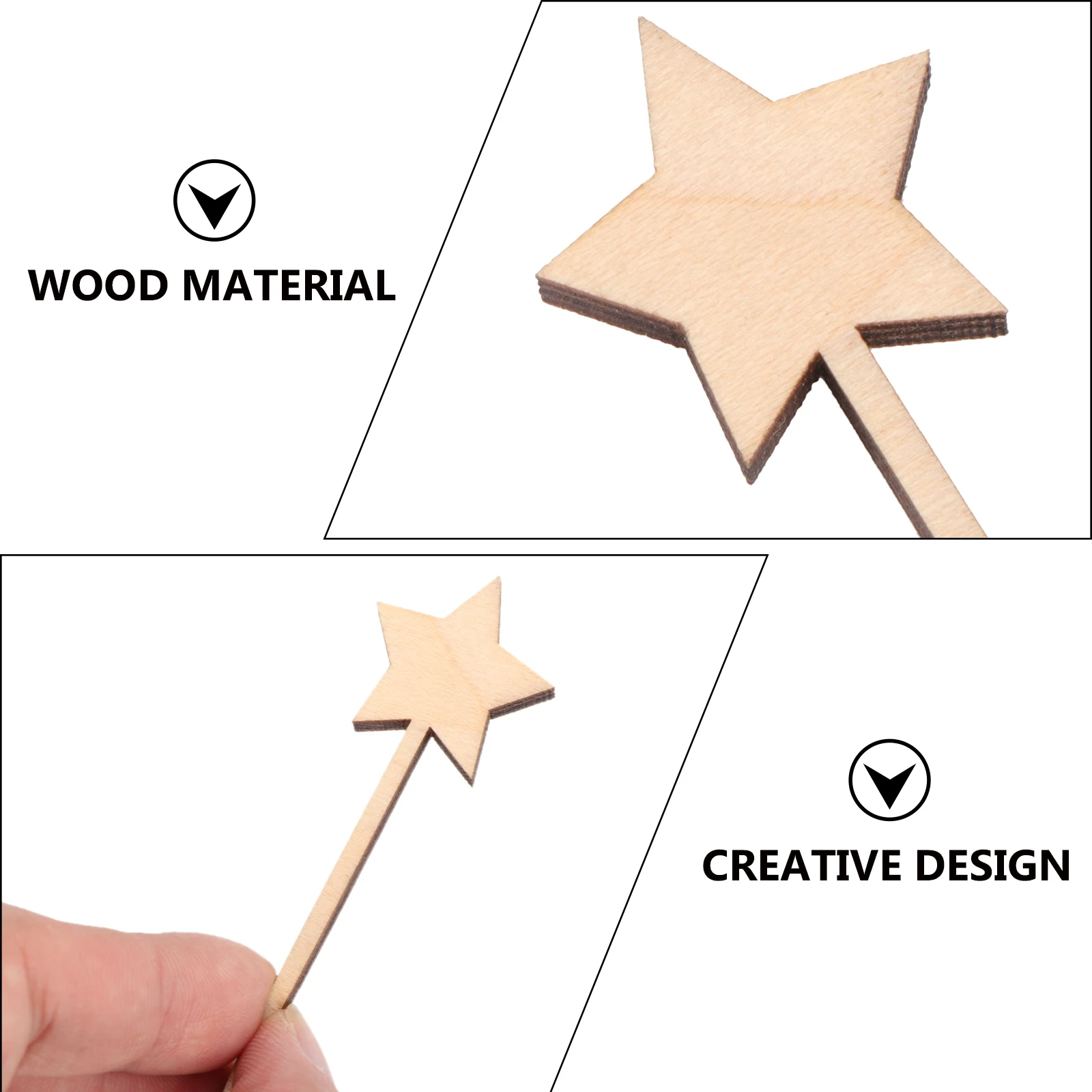 

5Pcs Cake Toppers Wooden Picks Birthday Wedding Holiday Party Cake Accessories Dessert Decorations Wedding Dessert Toppers