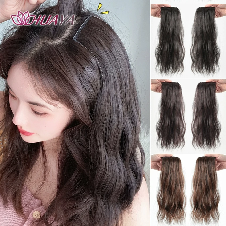 Synthetic Wavy Hair Pieces Invisible Clip in Hair Top Side Cover Hair Accessories for Women Increase hair volume
