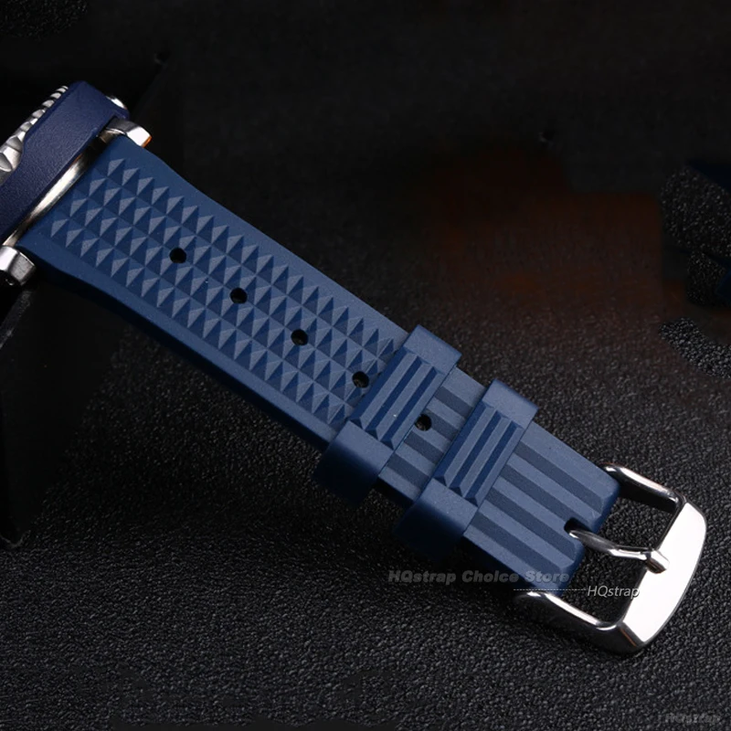 سوار ساعة مطاطي ممتاز للرجال والنساء ، ناعم ، شامل ، حزام مسطح ، بديل لساعة Seiko ، 20 42