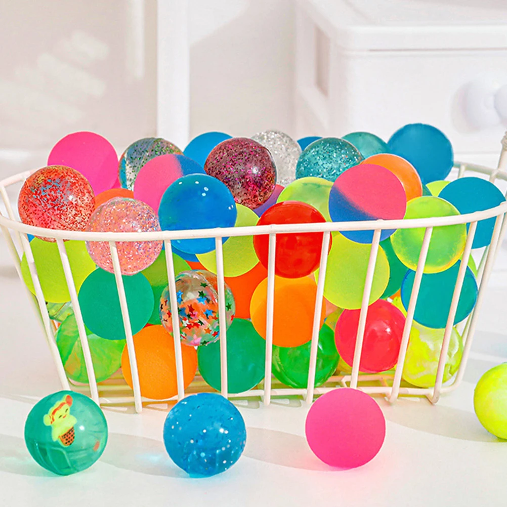 

24pcs Colorful Elastic Bouncy Kids Party Carnival Favors Bright Jumping Game Recess Toy for Children