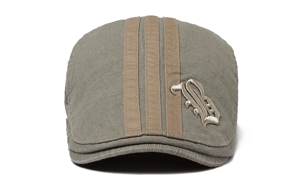 CNTANG Neue Männer Baskenmütze Mode Stickerei Flache Kappe Sommer Visier Für Männliche Mode Vintage Baumwolle Casual Berets Einstellbar – Detail 7