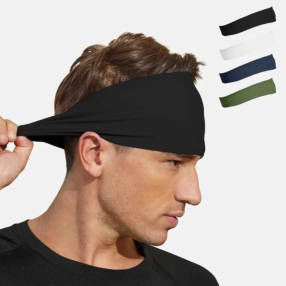 

Tenacious Sports Headbands for Men Soft Feeling Non Silp Sweatband Workout Headband for Running,Cycling,Basketball,Tennis,Yo