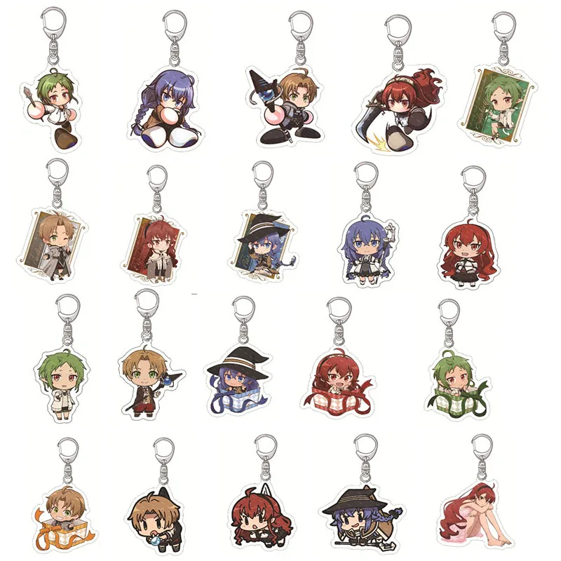 20pcs/lot Wholesale Anime Keychain Cartoon Figures Arcylic Chaveio Pendant Accessories For Women Men Jewelry Cosplay Props