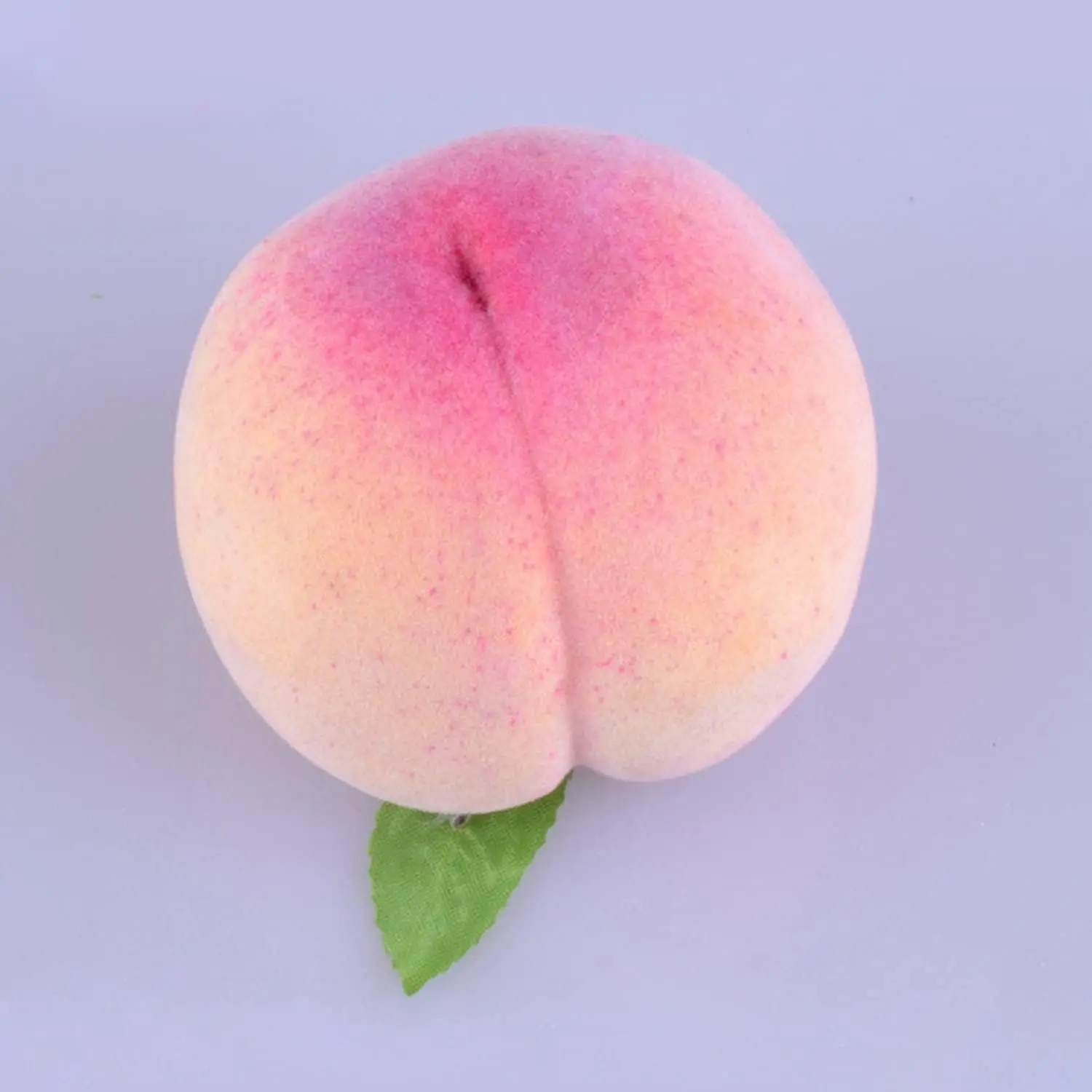 5Pcs Artificial Juicy Peaches Simulation Fake Fruits Peaches with Leaf Photo Props Home Decoration