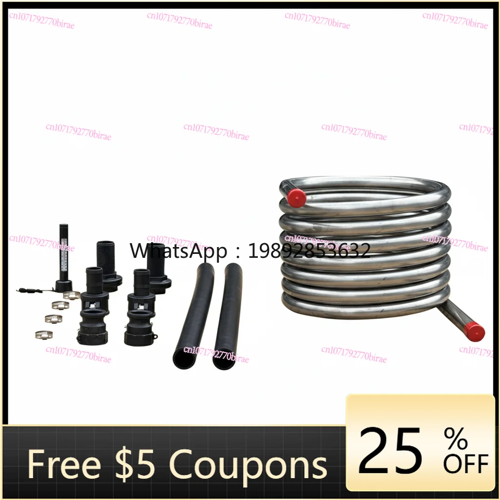 HH Stainless Steel Coil Efficient Heating Solution for Wood Fired Hot Tubs with Durable Hose for Outdoor Hot Tubs