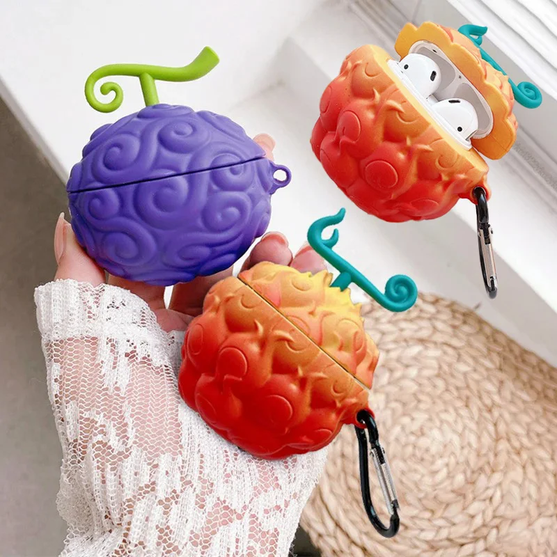 

Anime One Piece Luffy 3D Devil Fruit Earphone Case for Airpods 1 2 3 Pro Silicone Headphone Protective Cover Toys for Adult Gift