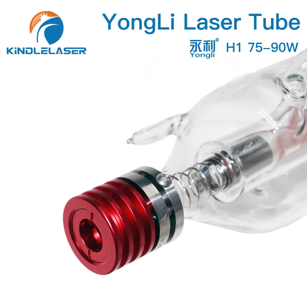 KINDLELASER Yongli H1 75-90W CO2 Laser Tube H Series Dia.60mm Wooden Box Packing for Laser Engraving Cutting Machine