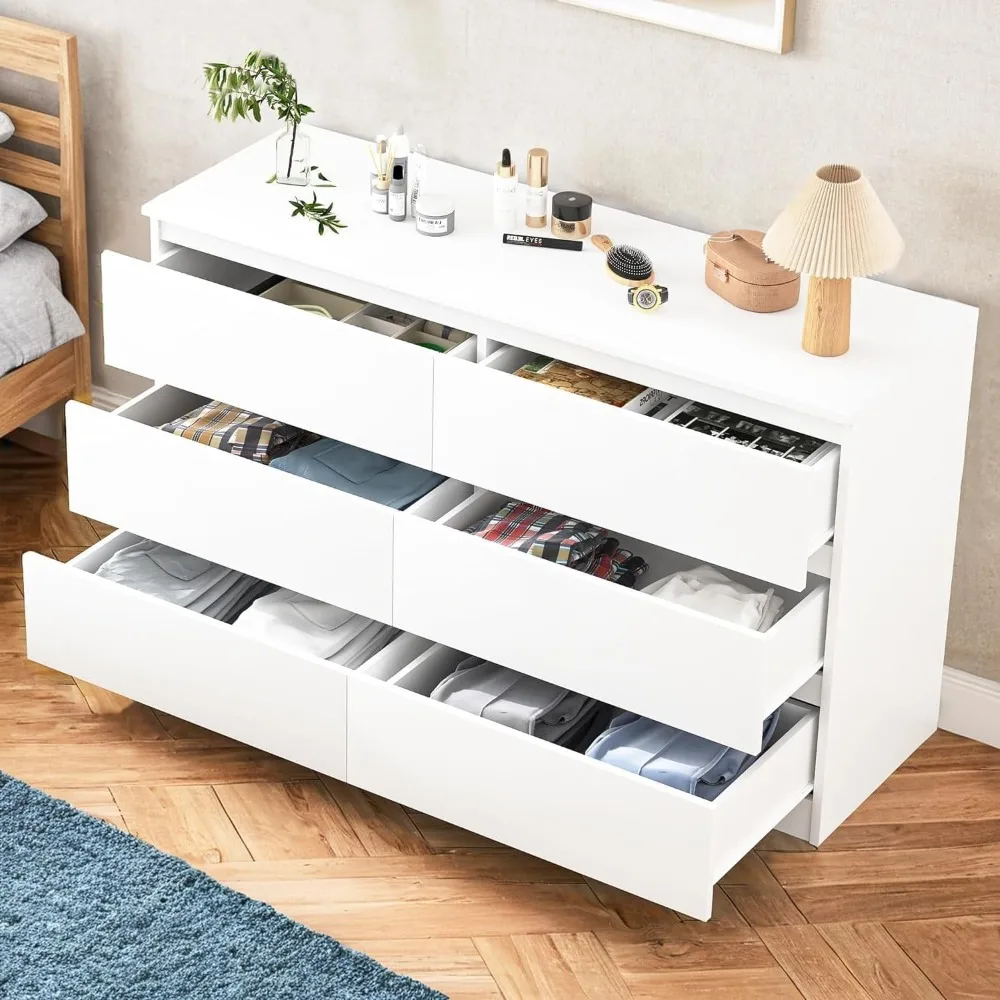 

Dresser, 6 Drawers, Wide Wood Organizer, Modern Bedroom Furniture, Living Room TV Stand, Closet Organizer, Bedroom Dresser
