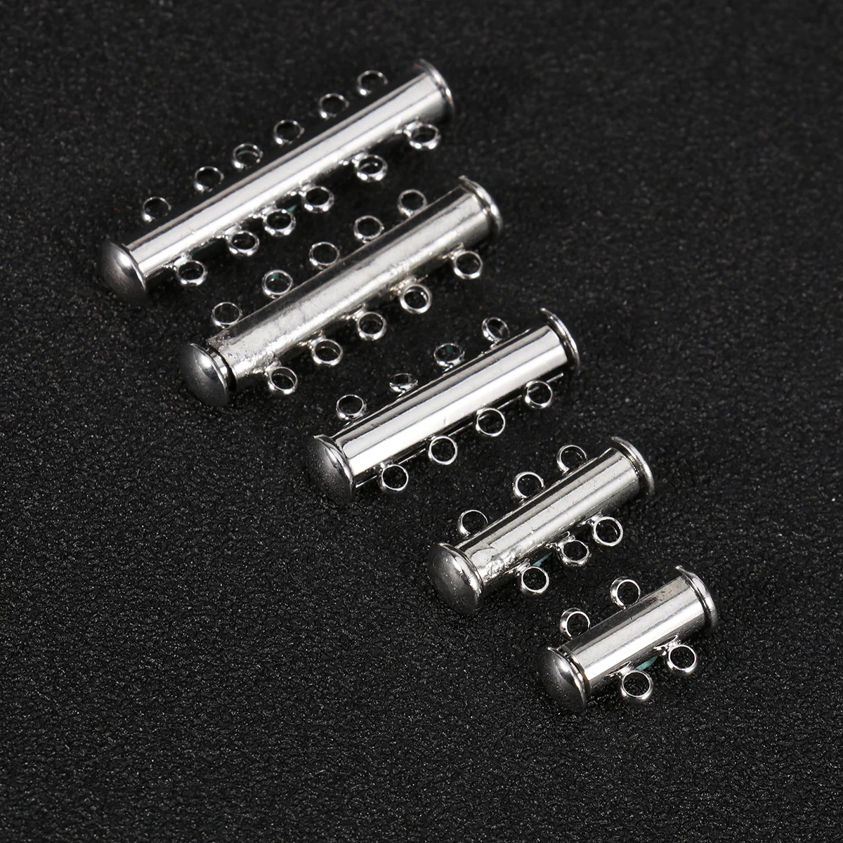 

5Pcs Silver Plated Multi Strand Slide Magnetic Tube Lock Clasp Jewelry Making Findings for Necklace Bracelet Connectors