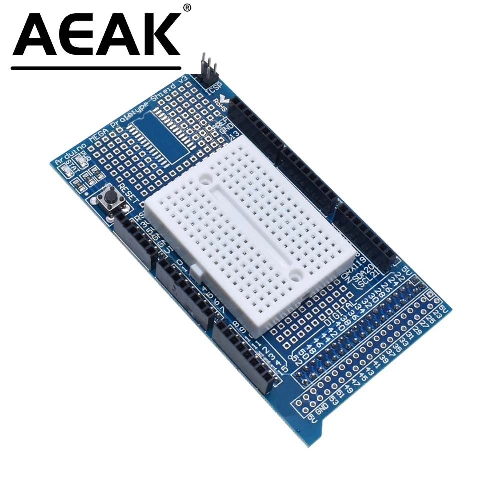 MEGA 2560 R3 Proto Prototype Shield V3.0 Expansion Development Board + Mini PCB Breadboard 170 Tie Points for arduino DIY