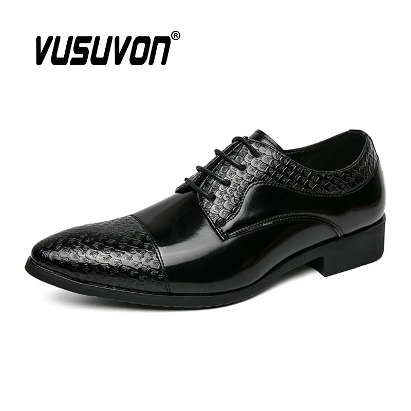 

Men Derby Shoes Fashion Dress Classic Brogue Retro Loafers Black Causal Business Footwear For Party Big Size 38-48