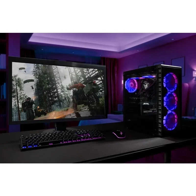Q3 Essential Gaming, PC da gioco a 8 fili, AMD Ryzen 5 4X 3,90 GHz, grafica 4K Vega 11 Core, 16 GB di RAM, SSD da 1 TB, HDMI, W
