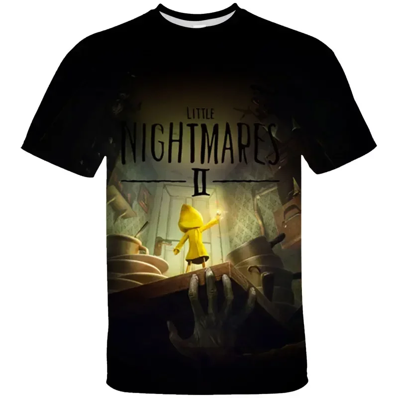 Selling Casual 3D Short Sleeve Animation Little Nightmare 2 T Shirt Children Cartoon Top T Shirt Summer Oversized T Shirt Childr