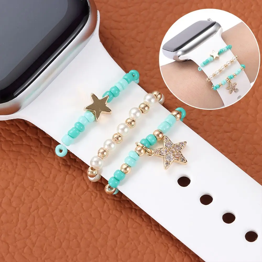 Mini Charm Colorful Beads Watch Band Ornament Strap Accessories Wristbelt Charms Decorative Ring For Apple Watch