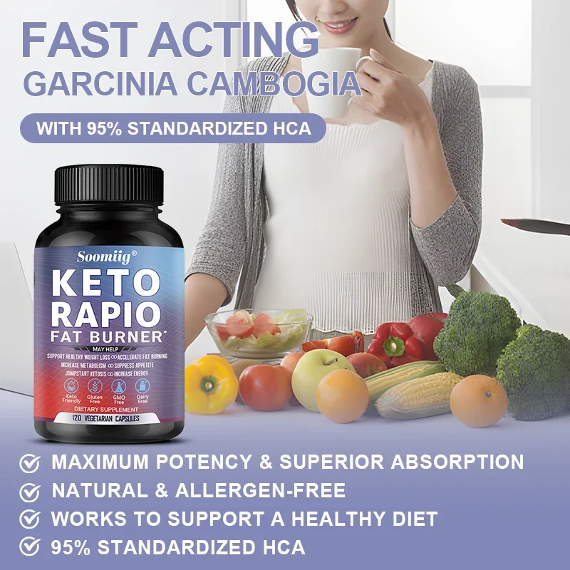 Keto BHB Capsules - Boost Metabolism, Detoxify the Body, Suppress Appetite, Lose Weight - Fat Burner