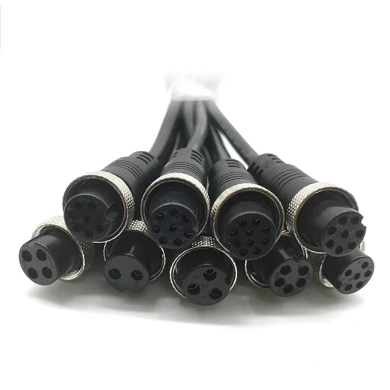 5/20PCS 2/3/4/5/6/8Pin GX16 Aviation Plug Socket Injection Molding Wire Connector with Cable 16MM Male to Female Extension Line