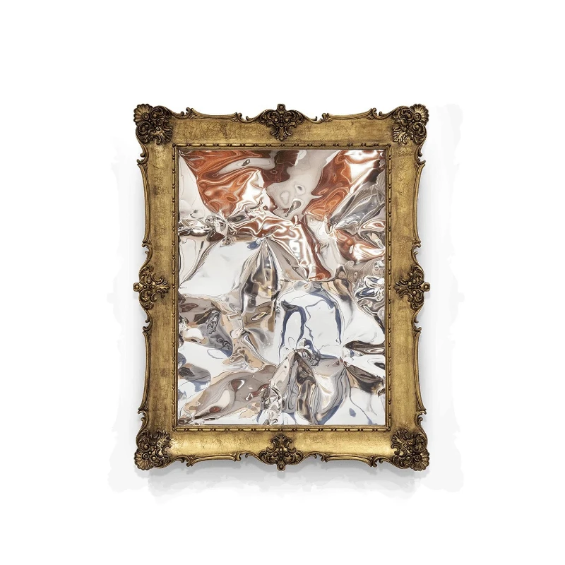French retro carved decorative mirror, mansion home living room creativity