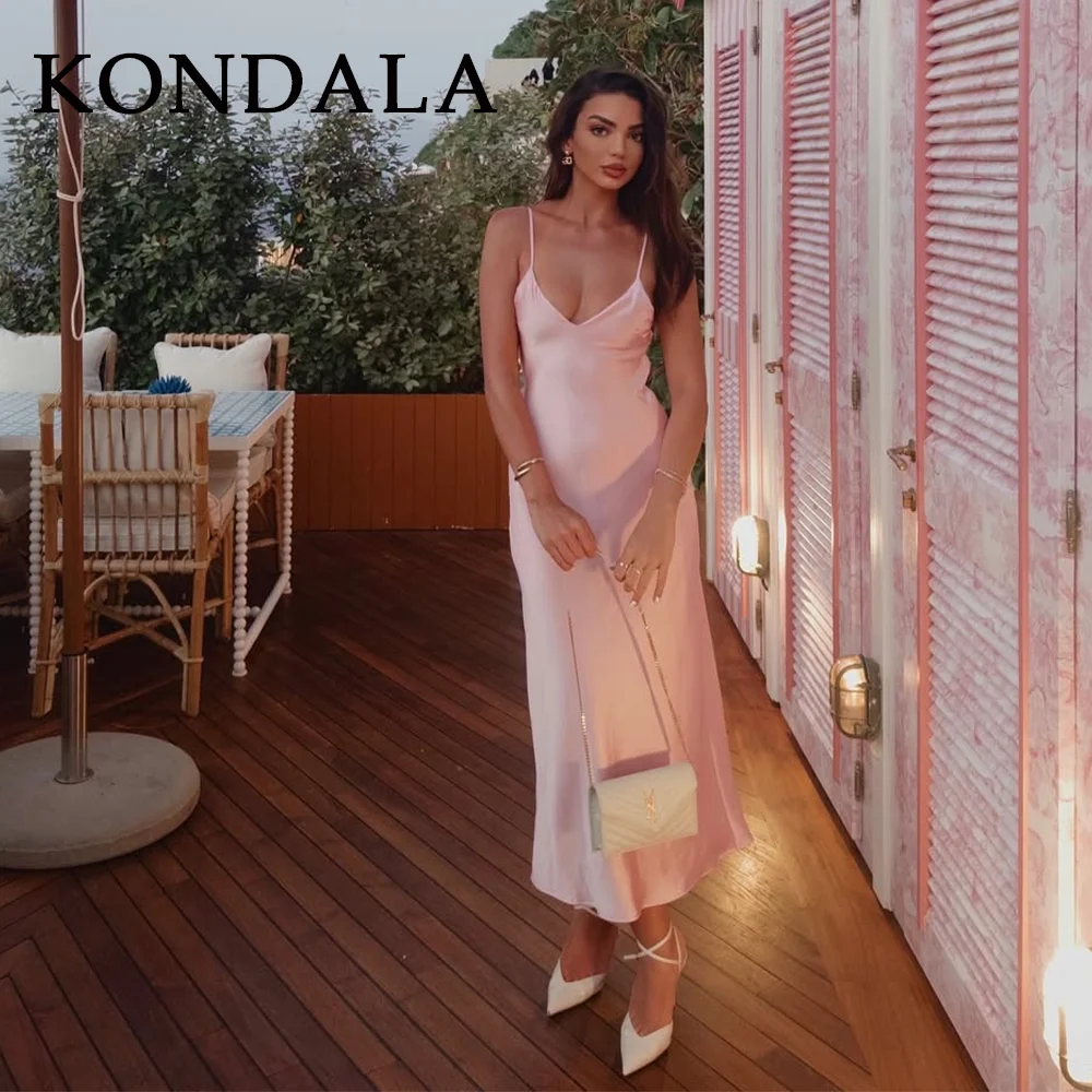 KONDALA 2025 Spring Summer Sexy Satin Solid Cami Dress Fashion Nightclub Strapless Backless Sleeveless Slim Lady Zipper Dress