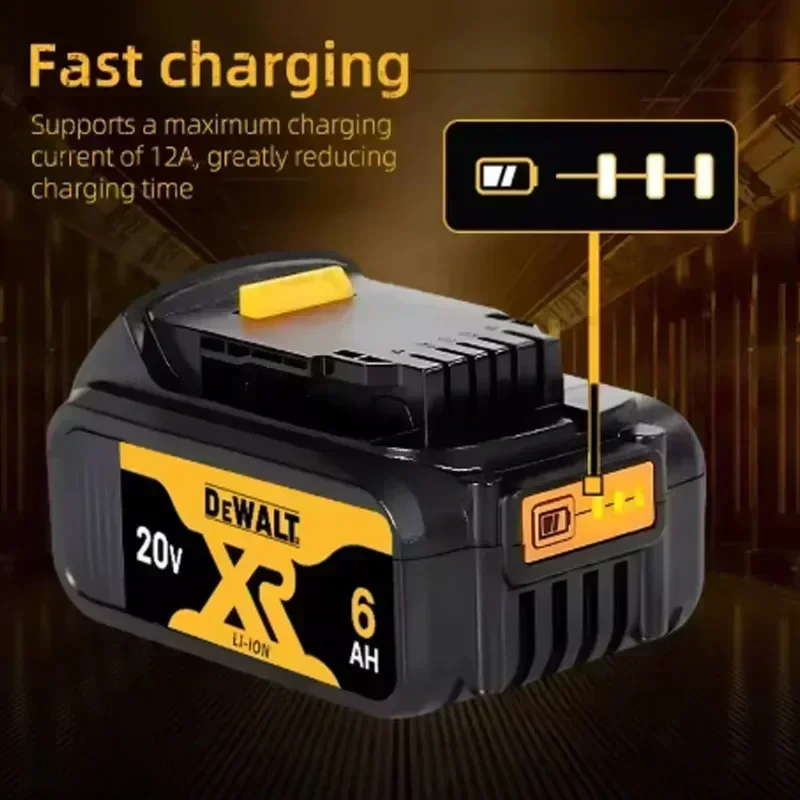 100% Original 20V 6000mAh DCB200 Li-ion Rechargeable Power Tool Battery  Dewalt DCB203 DCB181 DCB180 DCB200 DCB201 DCB201-2 L50