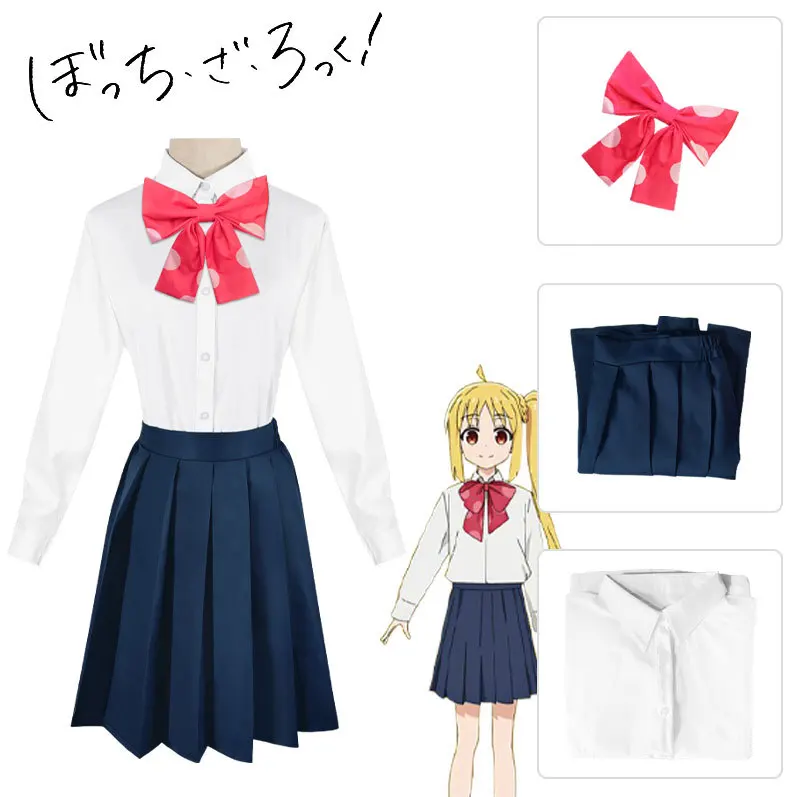 

Lonely Rock Cosplay Costume Hitori Goto Aoi Natsuki Ryoka Yamada Yuriko Kita Cosplay Women's Full Set