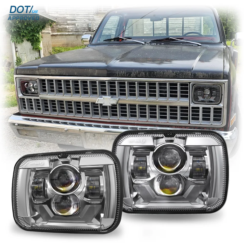 DOT E24 5×7 Inch LED Headlamp For Chevrolet chevy Kodiak C K R V Series Express Van S10 Medium Truck SUV Driving Light Assembly