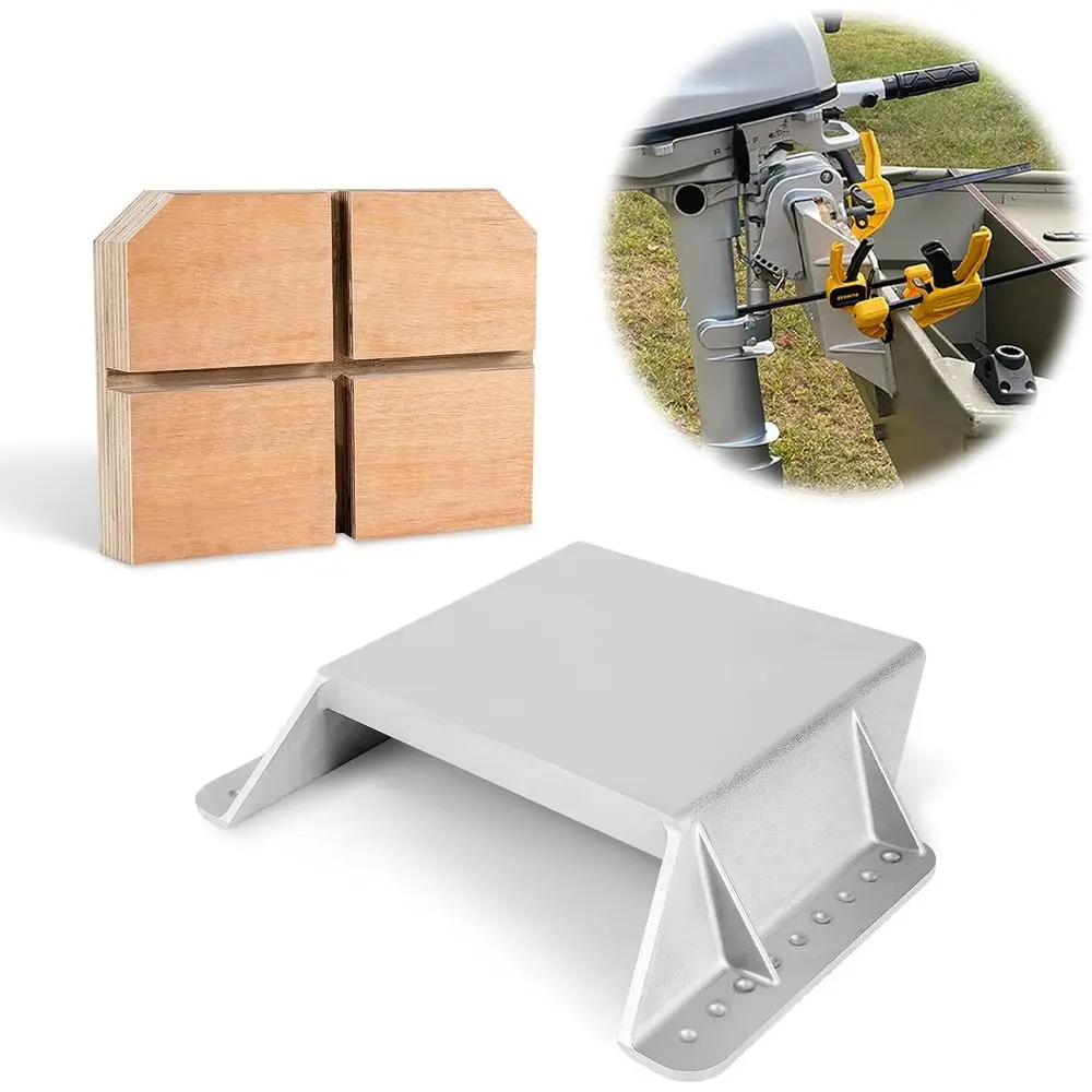 4 Recessed Mini Jack Plate for Outboard Motors up to 35 HP, with Integrated Mounting Bracket