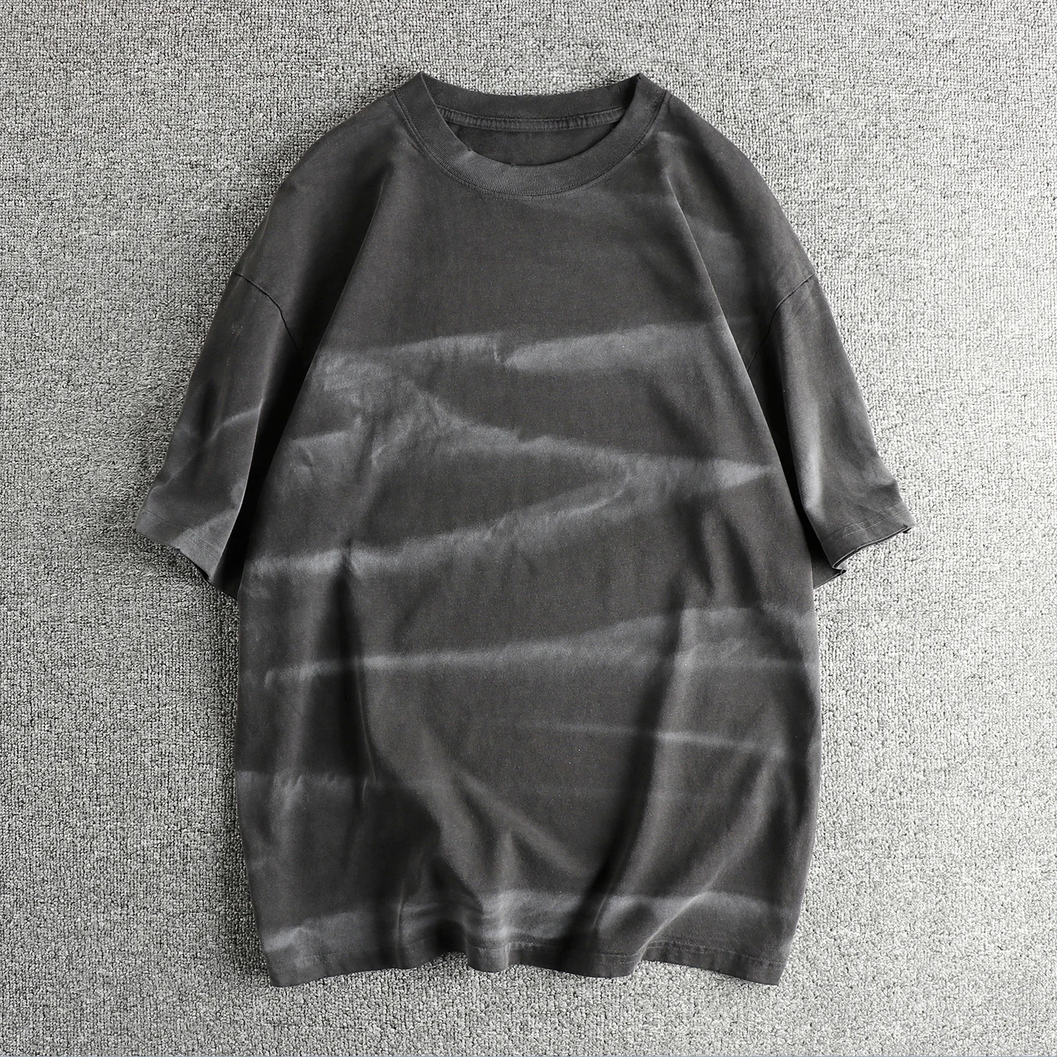 Made of broken craft tie-dye pattern short-sleeved T-shirt for men and women in summer loose American retro half-sleeved
