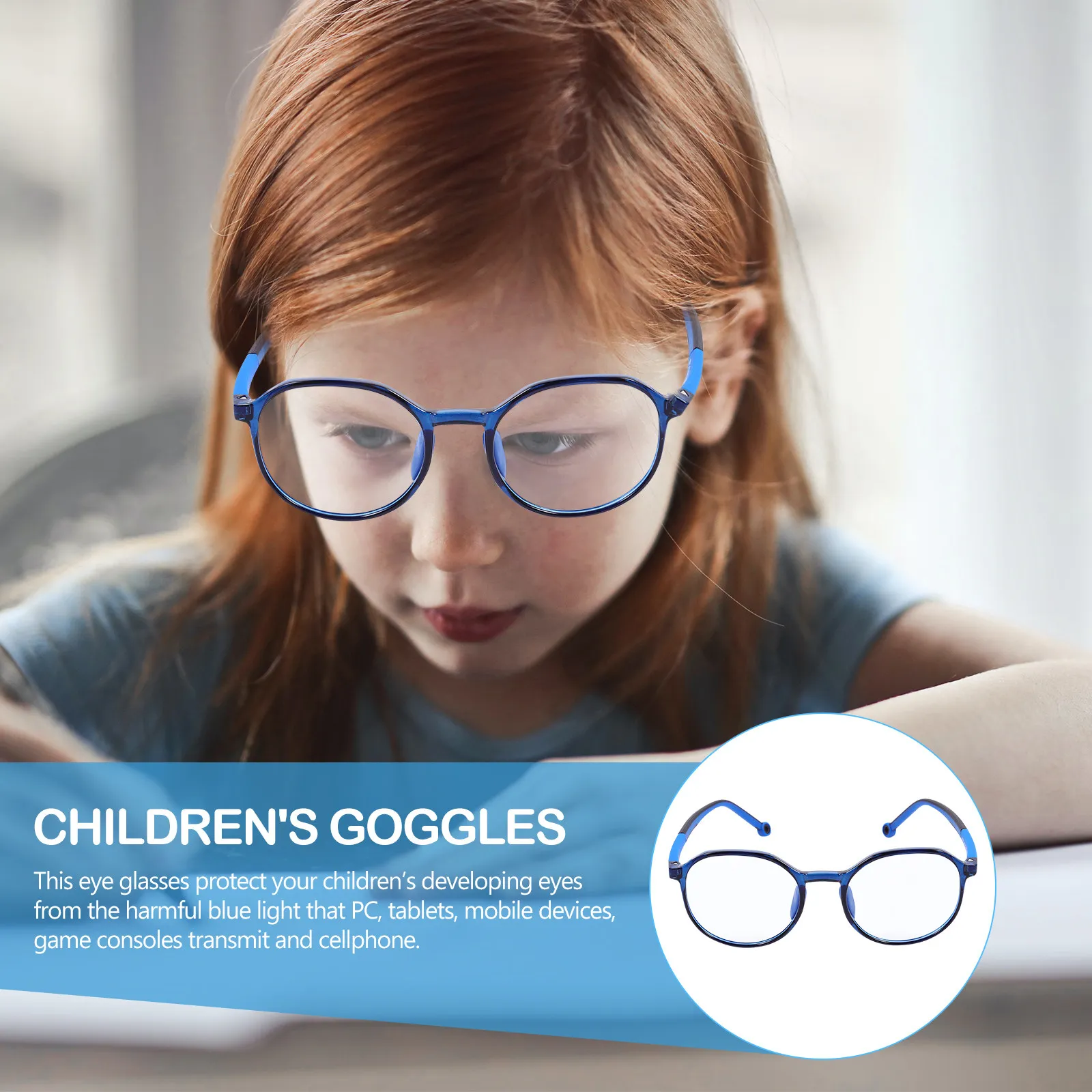 Anti-Blue Light Glasses Ultralight Flexible Bendable Frame for Eye Strain Relief during Computer Gaming TV Phone