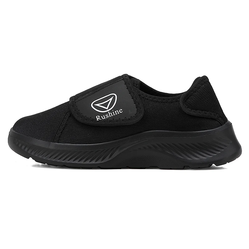 Large Size All-Black Women's Lightweight Walking Shoes, Breathable Quick-Dry Knit Mesh, Lightweight Cushioning Eva Sole, Wide-Footed Walking Shoes for Middle-Aged and Elderly People, Suitable for Commuting and Lazy Walking