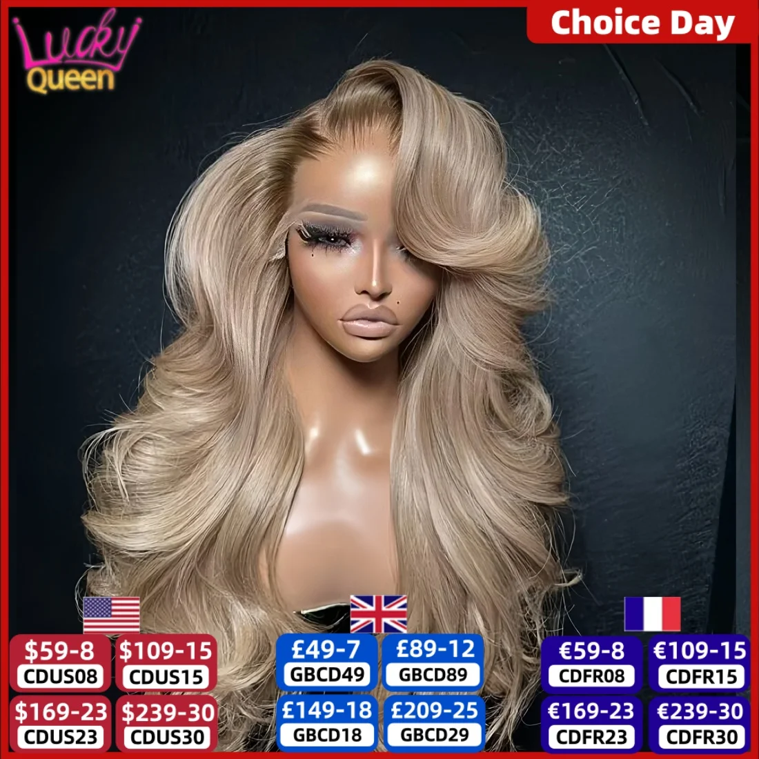Ombre Blonde 13X4 Transparent Lace Front Human Hair Wig Brown Root Body Wave Ash Blonde 5X5 Closure Wig Pre Plucked
