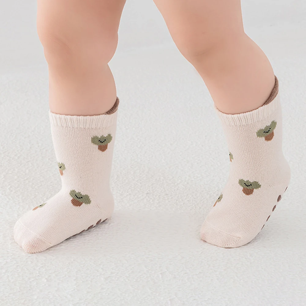 5 Pairs Anti-Slip Baby Socks with Cartoon Animal Patterns, Children's Walking Socks, Trampoline Socks, Floor Socks