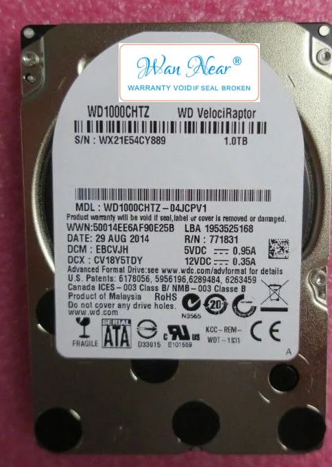 hdd para western digital velociraptor disco rigido 1tb 25 sata gbps 10k wd1000chtz 01